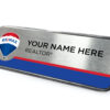 Framed Name Tag - Silver/Blue RE/MAX Balloon 1x3 Name Tag