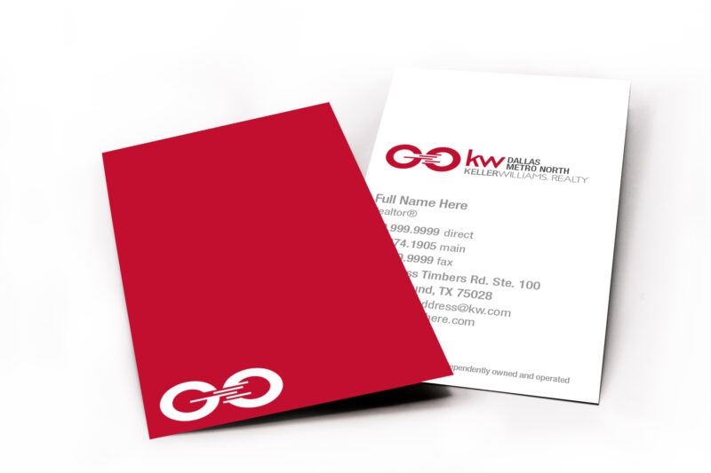 Classic GO White Red Vertical Business Card