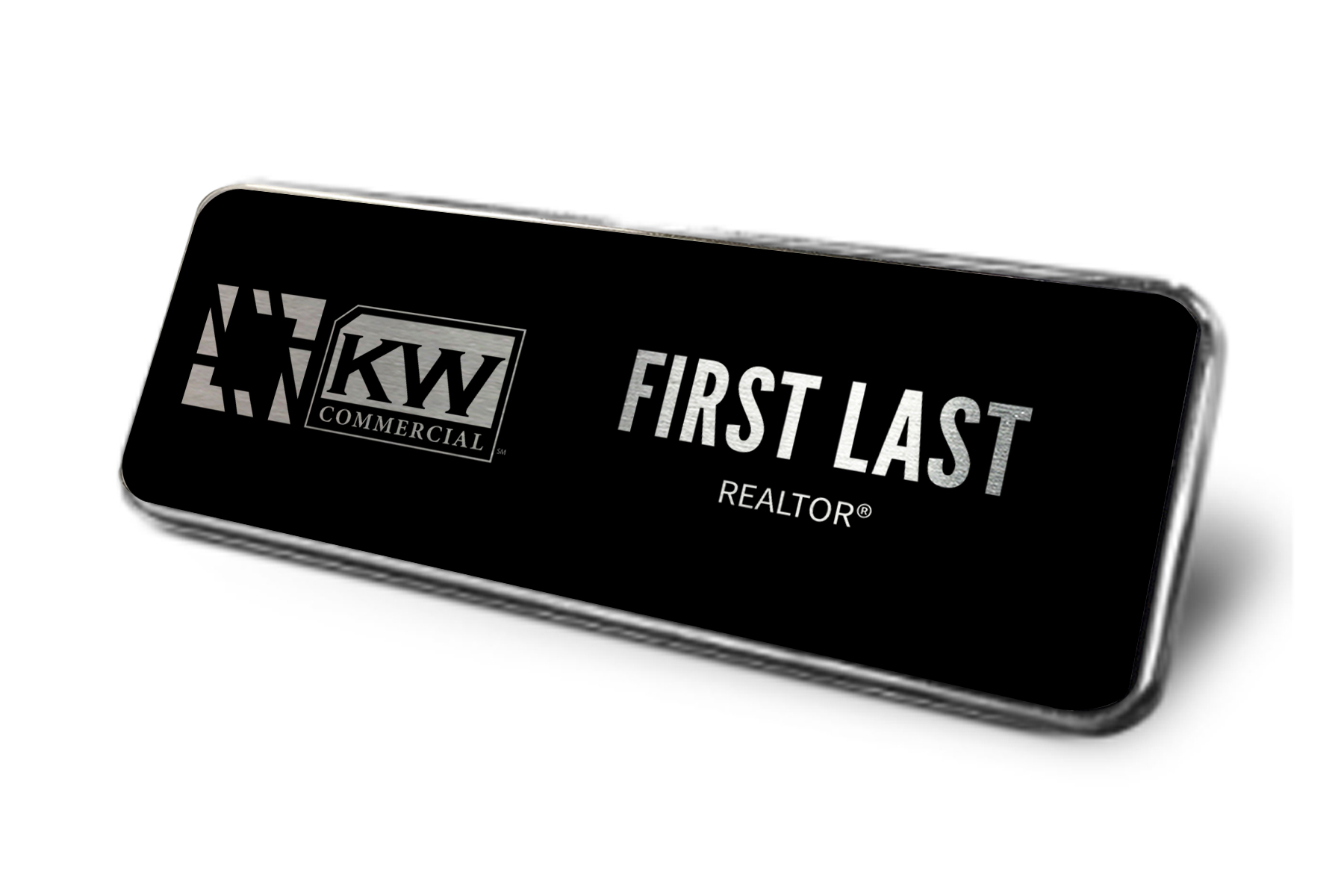 Lucido Global | Framed Name Tag – Black 1×3 Commercial