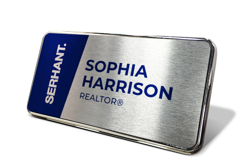 Serhant | 1.5x3 Blue Silver Geo Name Tag